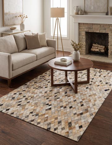 5' 1 x 7' 9 Cowhide - Patchwork Rug