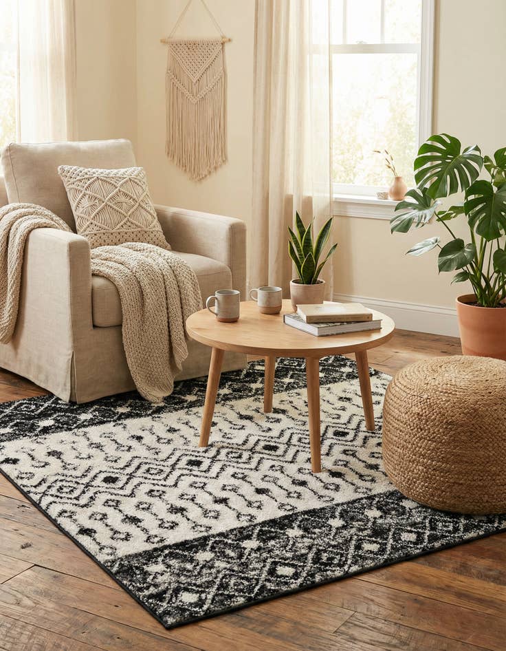 Detail image of  4' x 4' Moroccan Trellis Square Rug