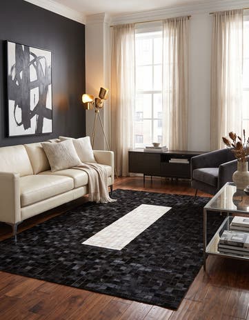 4' 11 x 7' 10 Cowhide Stocks Rug