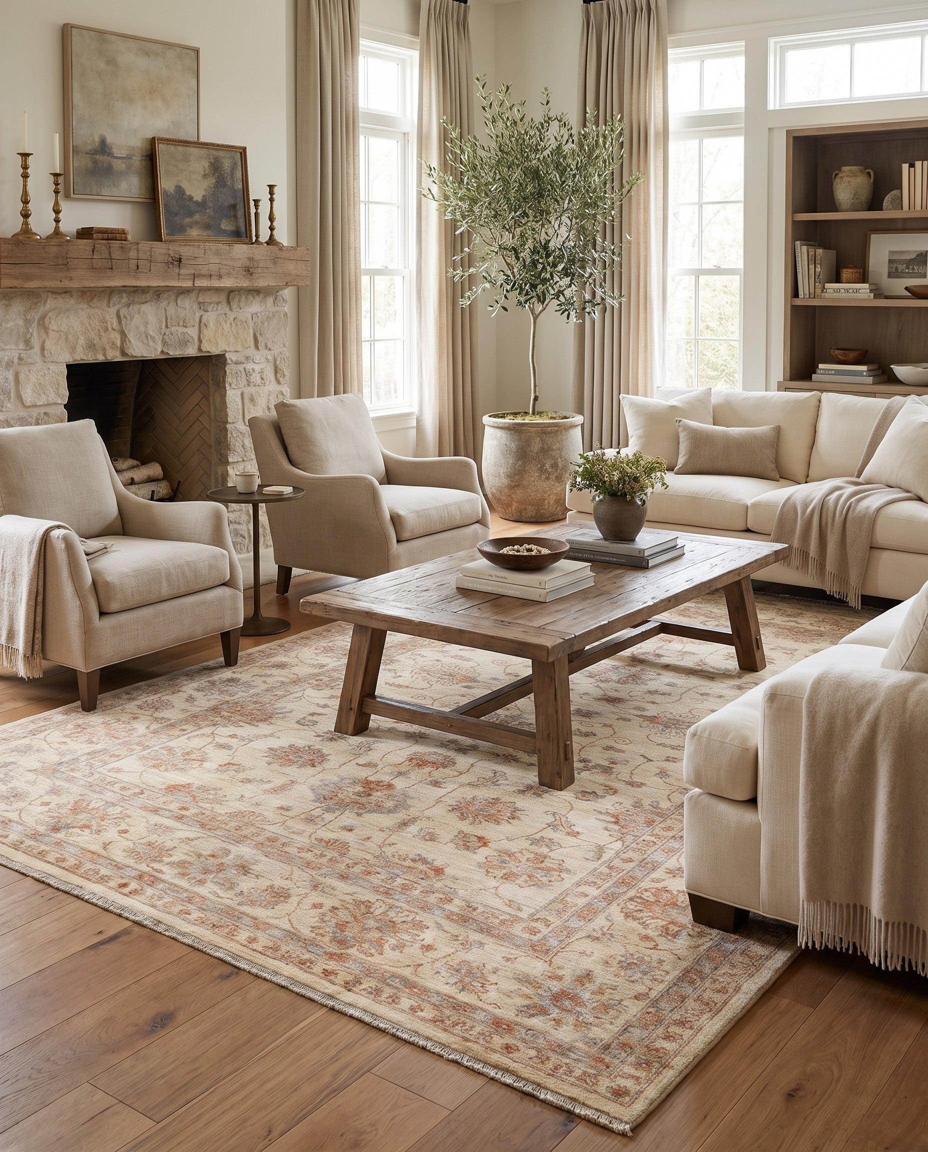 6' 1 x 9' 4 Hand Knotted Ziegler Rug