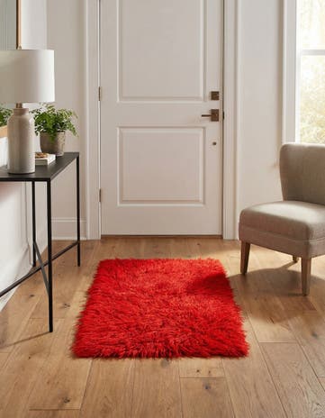 2' 2 x 3' 8 Hand Knotted Moroccan Wool Runner Rug