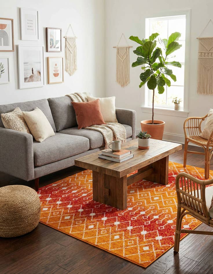 Detail image of 6' x 6' Moroccan Trellis Square Rug