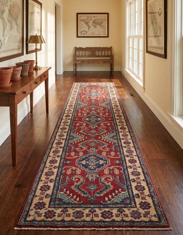 2' 8 x 9' 8 Hand Knotted Kazak Runner Rug