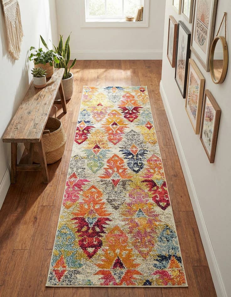 Detail image of 2' 2 x 6' 9  Washable Santa Fe Runner Rug