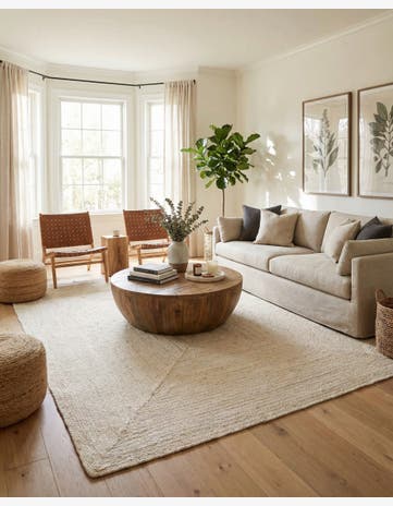 Ivory Handmade Braided Chindi Rug