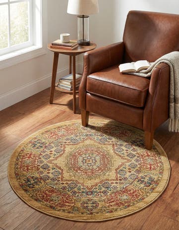 Beige Amina Round Rug