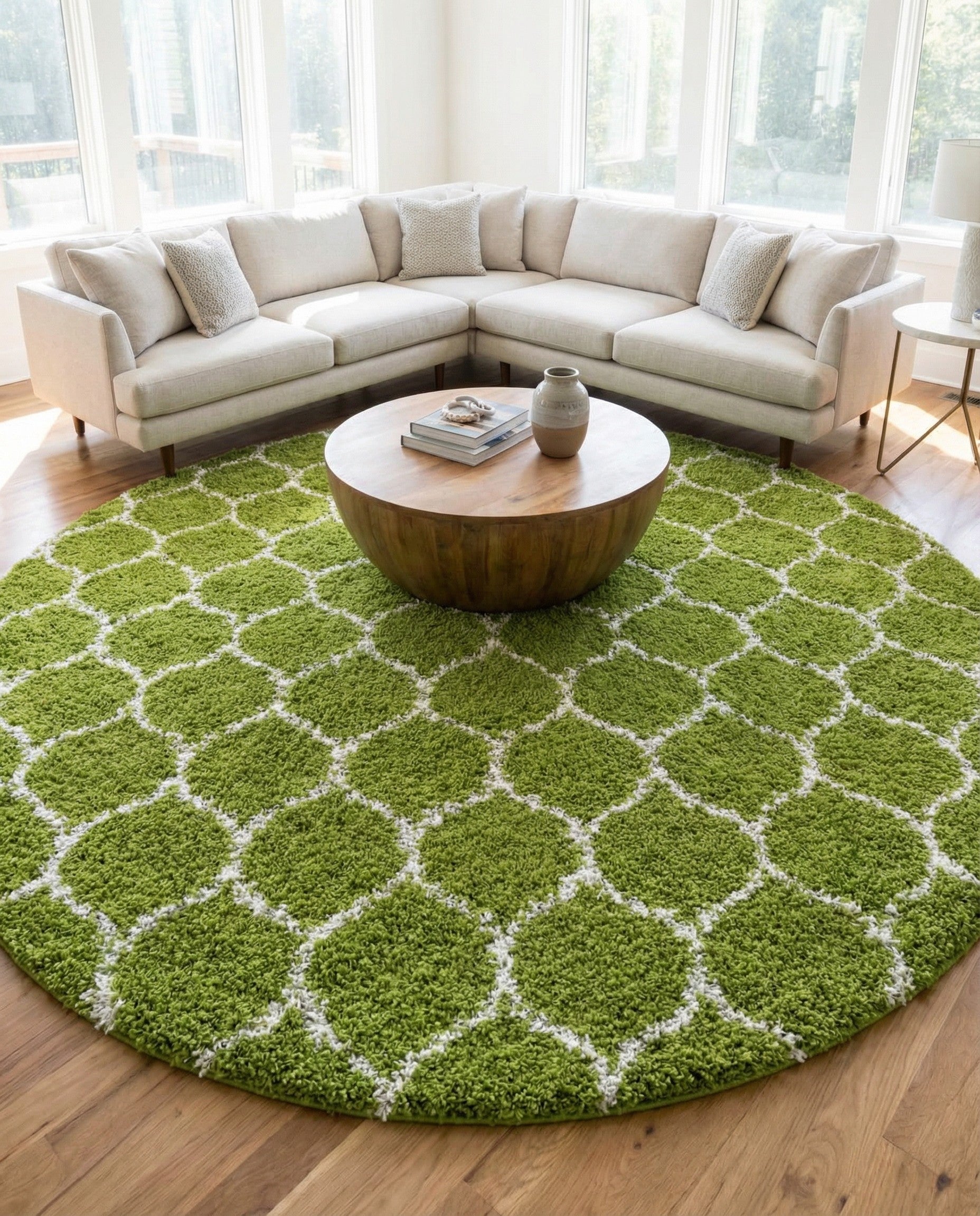 10' x 10' Trellis Shag Round Rug