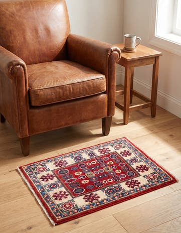 2' x 2' 11 Hand Knotted Kazak Rug