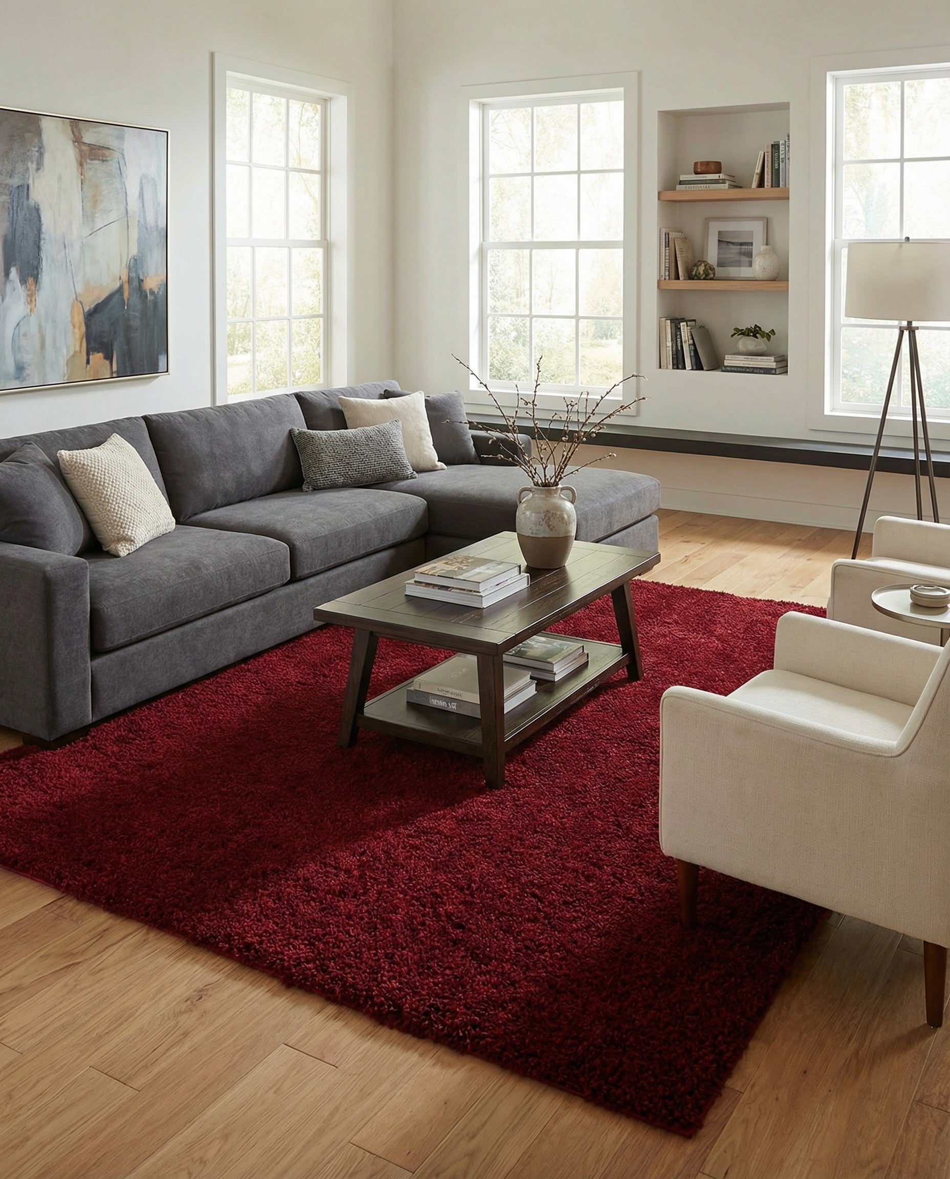 10' x 13' Solid Shag Rug