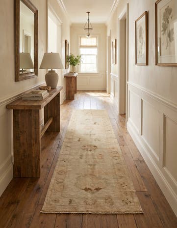2' 7 x 10' 11 Hand Knotted Oushak Wool Runner Rug