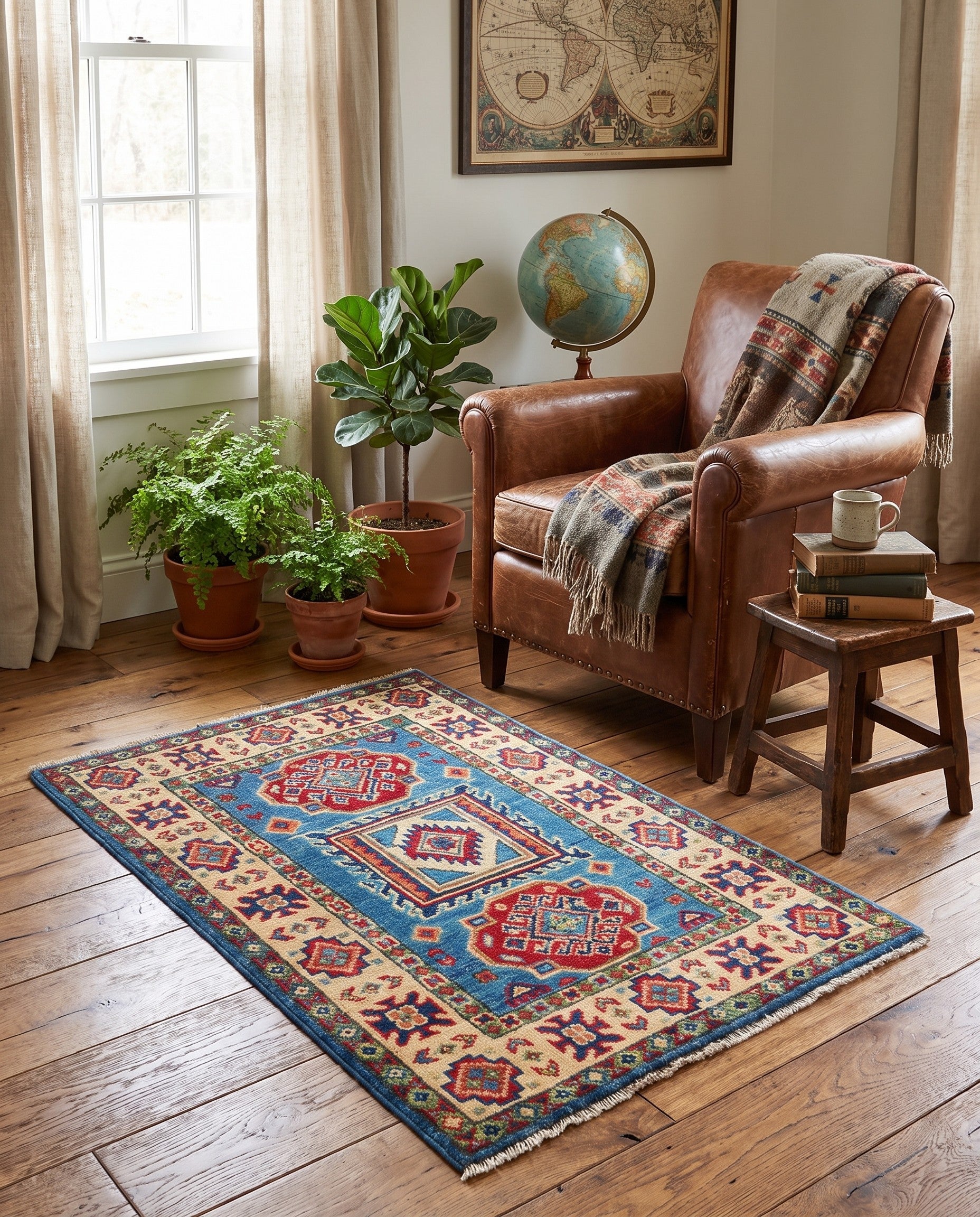 2' x 3' Hand Knotted Kazak Rug