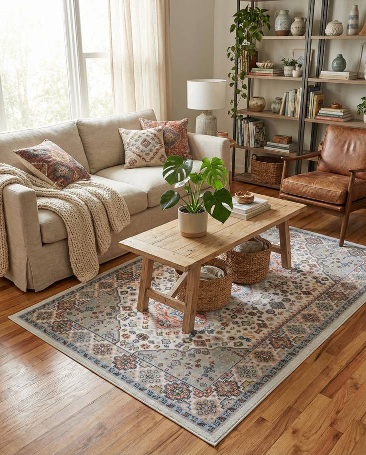 Detail image of 5' 3 x 8' Kamala Washable Rug