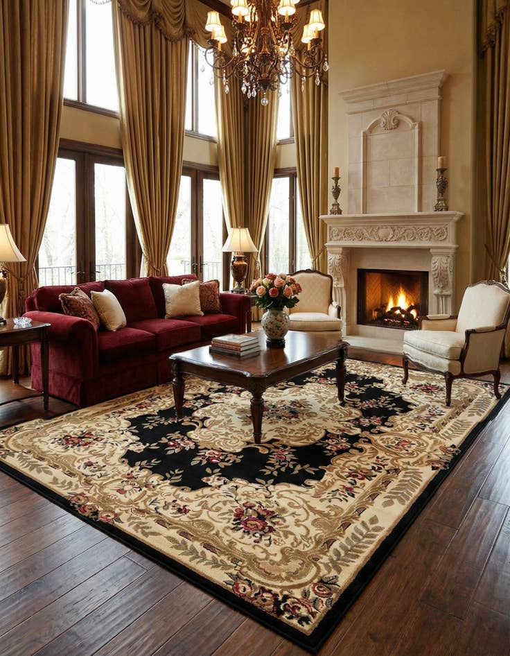 Detail image of 9' x 12' Classic Aubusson Rug