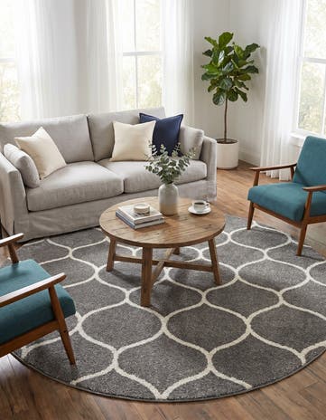7' 10 x 7' 10 Trellis Frieze Round Rug