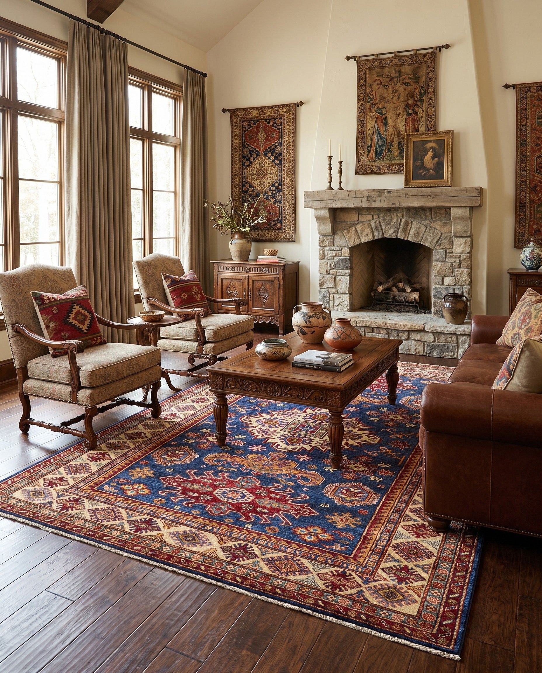 5' 9 x 8' 1 Hand Knotted Kazak Rug