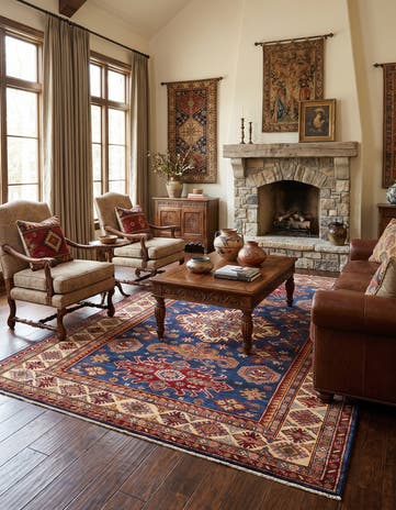 5' 9 x 8' 1 Hand Knotted Kazak Rug