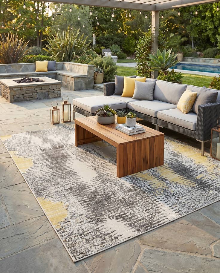 Detail image of 8' x 10' Easy-Clean Modern Indoor / Outdoor Rug