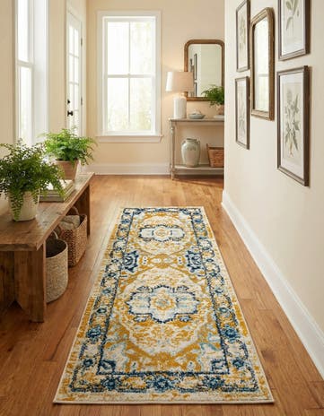 Yellow Gold Madeline Vintage Runner Rug