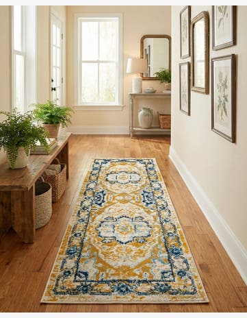 Yellow Gold Madeline Vintage Runner Rug