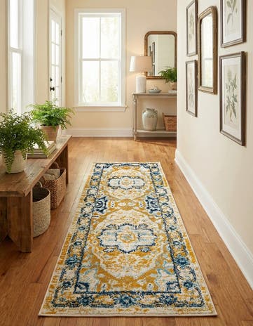 Yellow Gold Madeline Vintage Runner Rug