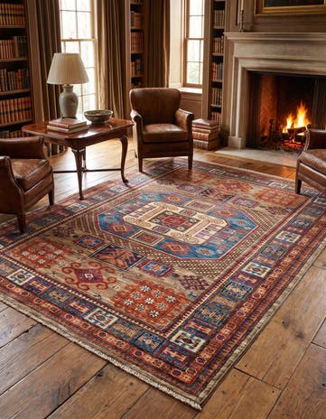 4' 11 x 6' 11 Hand Knotted Kazak Rug