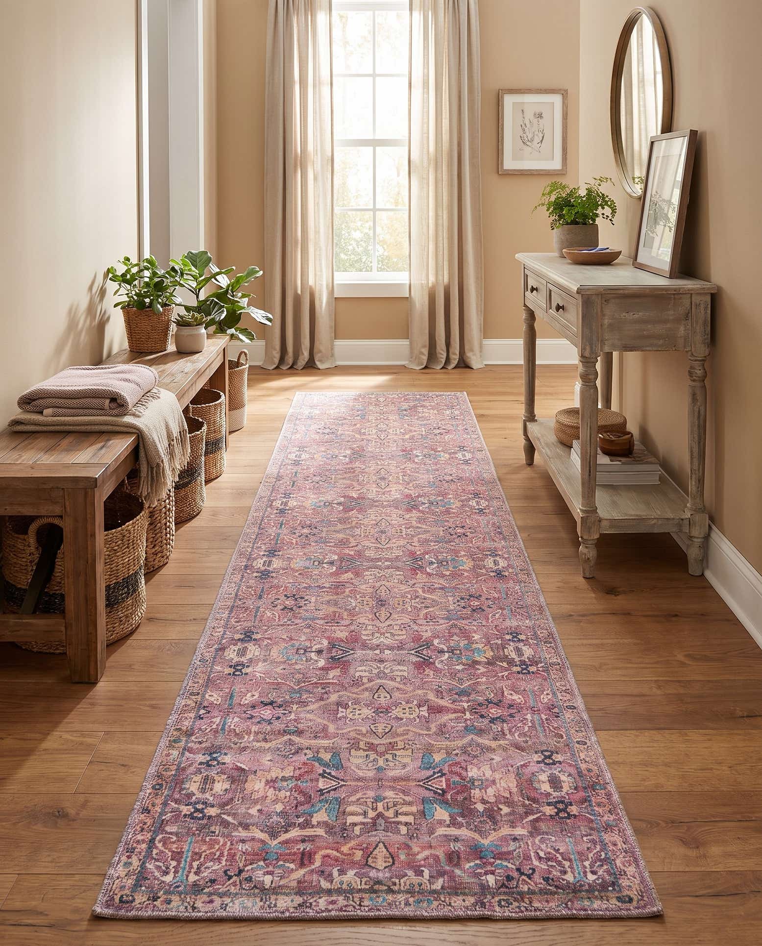 60cm x 305cm Wasbaar Nostalgia Loper Vloerkleed