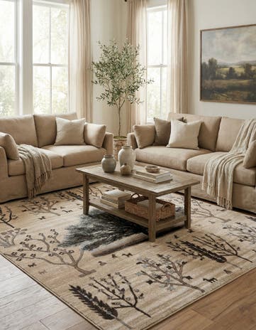 Beige Laguna Square Rug