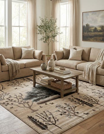 Beige Laguna Square Rug