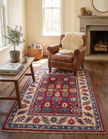 2' 9 x 4' Hand Knotted Kazak Rug