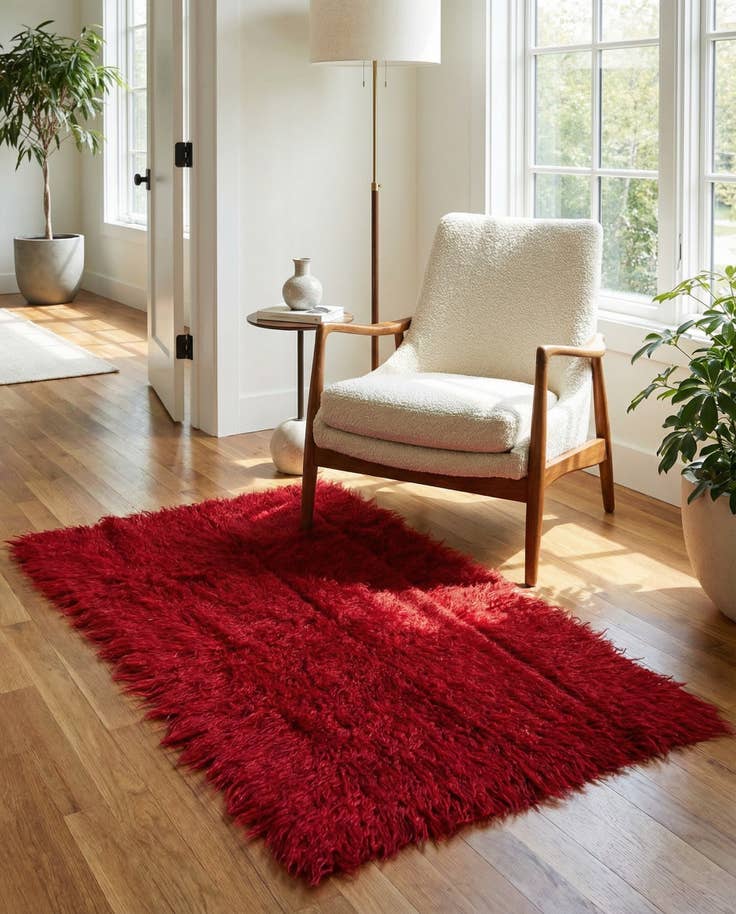 Detail image of 2' 10 x 4' 8 Hand Knotted Moroccan Wool Rug