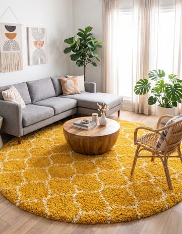 10' x 10' Lattice Shag Round Rug