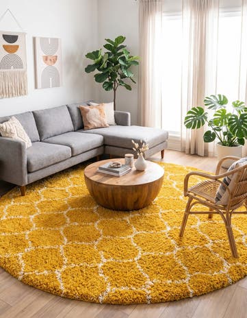 10' x 10' Lattice Shag Round Rug