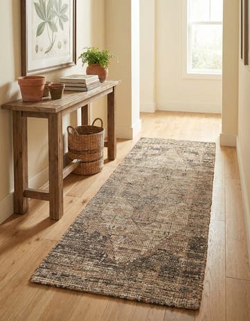 Natural Hand Woven Chenille Jute Runner Rug