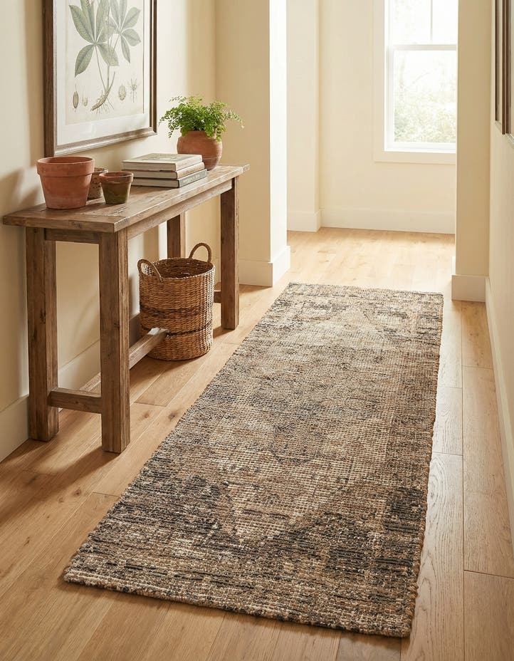 2' 2 x 6' 1 Hand Woven Chenille Jute Runner Rug
