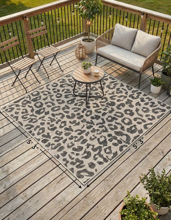 5' 3 x 5' 3 Easy-Clean Safari Indoor / Outdoor...