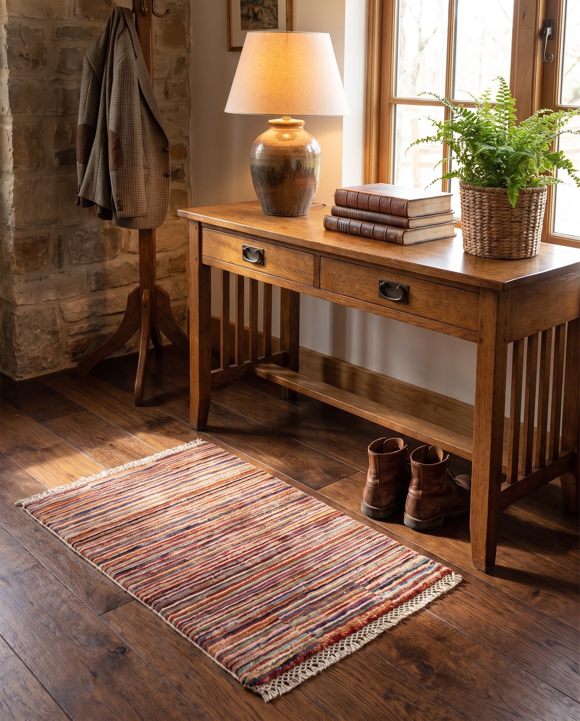 1' 4 x 2' Hand Knotted Ziegler Rug