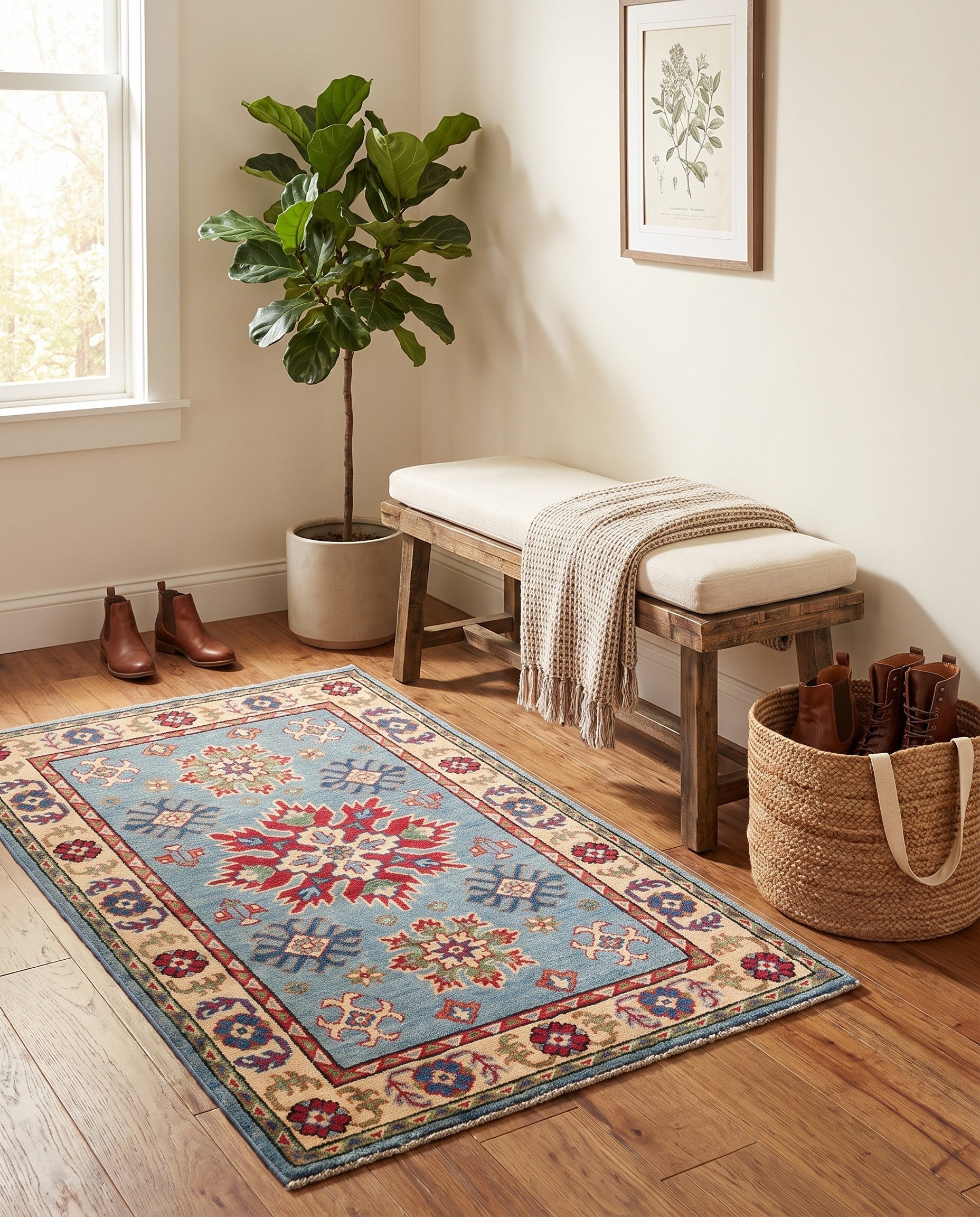 2' 9 x 4' 2 Hand Knotted Kazak Rug