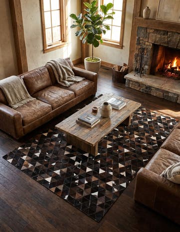 5' x 7' 11 Cowhide Stocks Rug