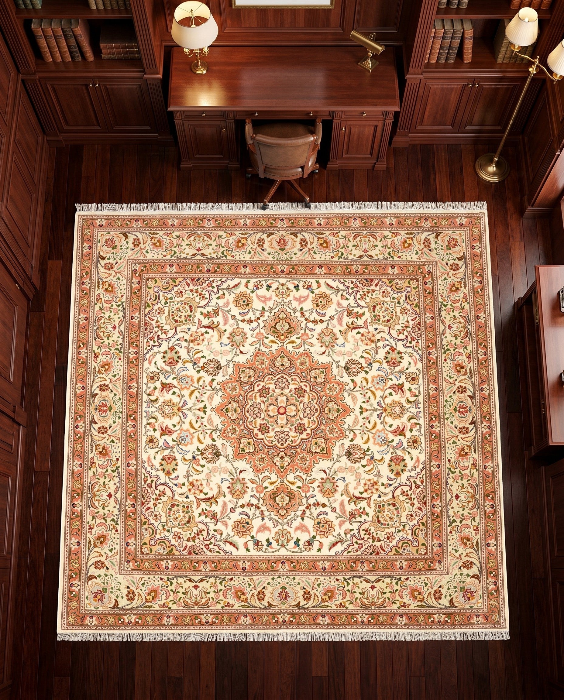 6' 6 x 6' 6 Tabriz Square Rug