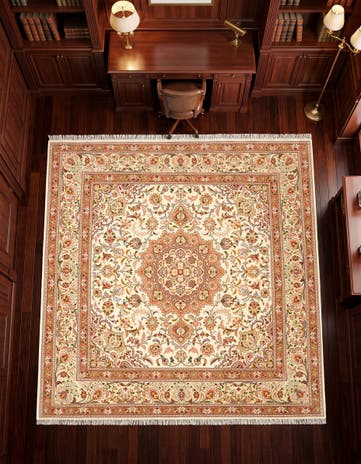 6' 6 x 6' 6 Tabriz Square Rug