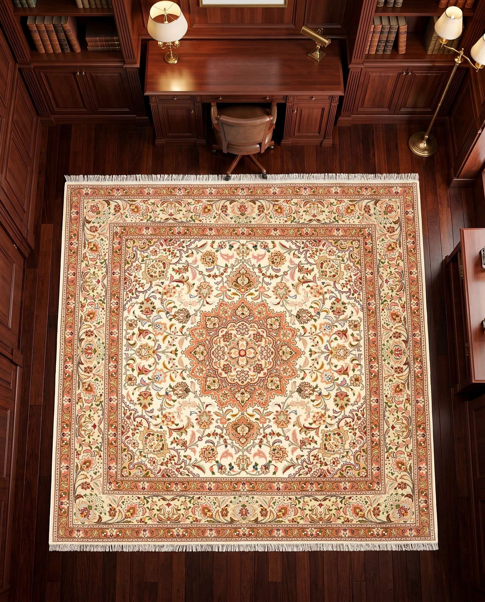 6' 6 x 6' 6 Tabriz Square Rug