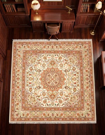 6' 6 x 6' 6 Tabriz Square Rug