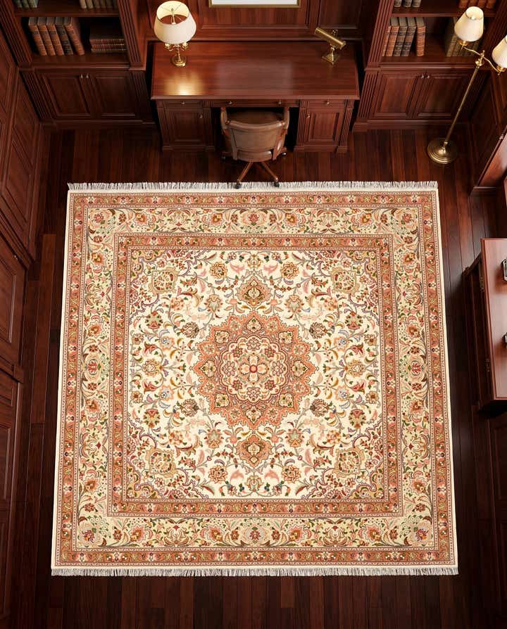 6' 6 x 6' 6 Tabriz Square Rug