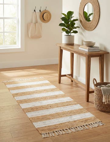 2' 7 x 6' 1 Hand Woven Chindi Rag Runner Rug