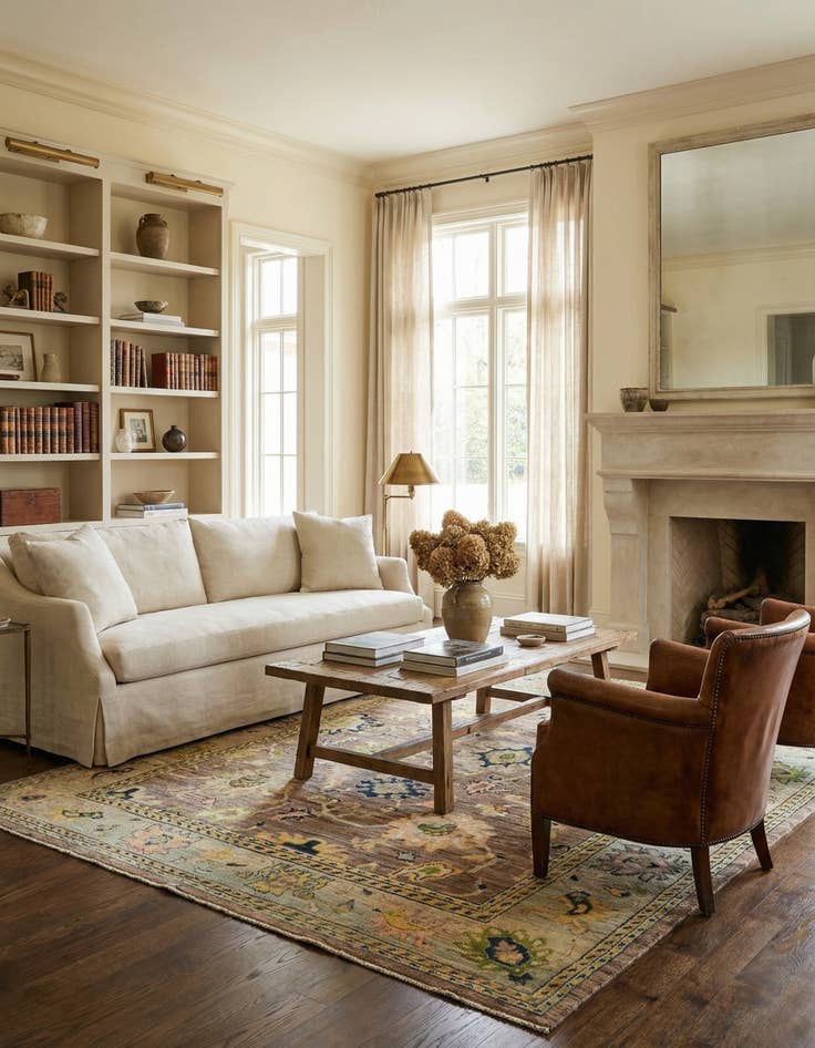 Detail image of 8' 4 x 9' 6 Hand Knotted Oushak Wool Rug