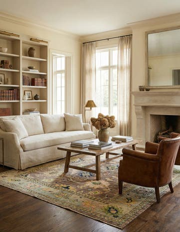 8' 4 x 9' 6 Hand Knotted Oushak Wool Rug