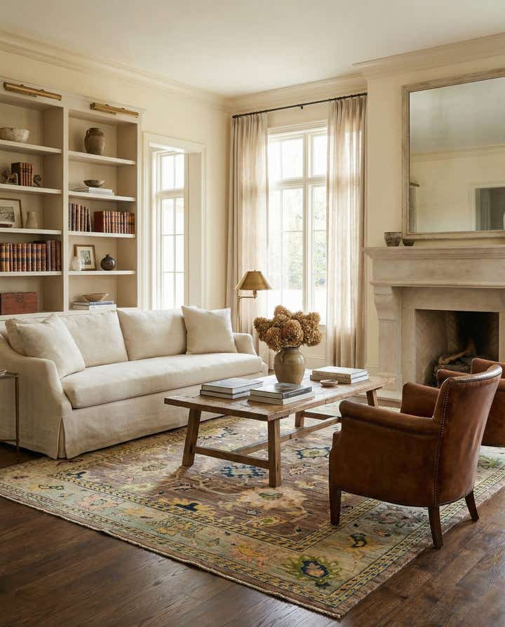 8' 4 x 9' 6 Hand Knotted Oushak Wool Rug