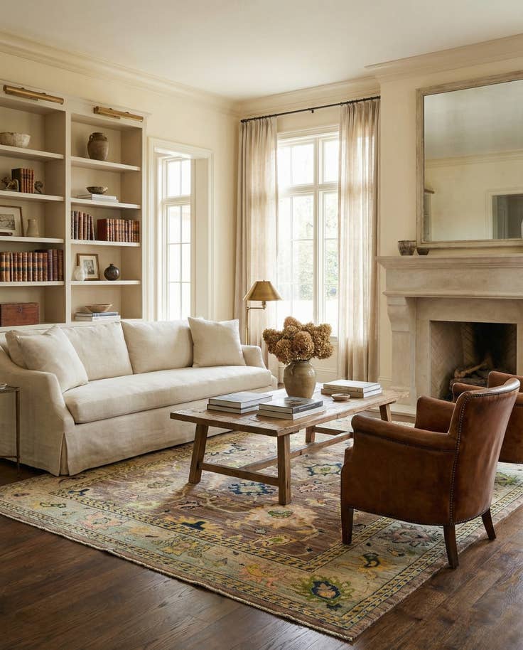 Detail image of 8' 4 x 9' 6 Hand Knotted Oushak Wool Rug