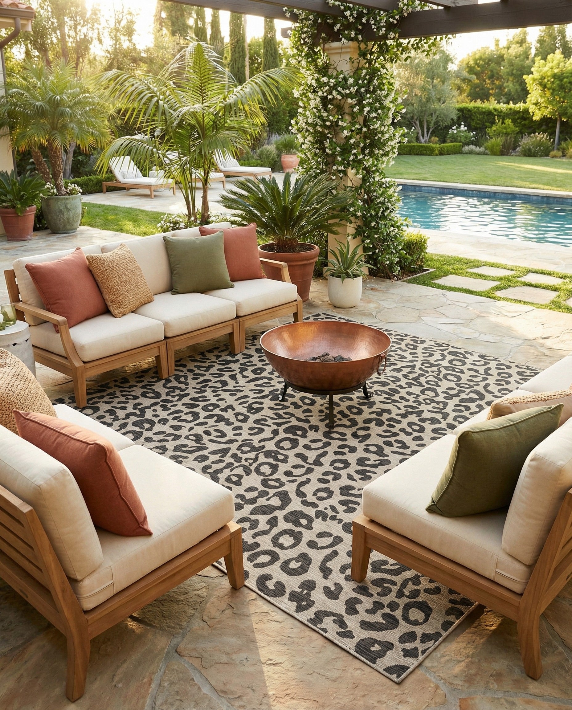 12' x 12'  Washable Safari Indoor / Outdoor Square Rug