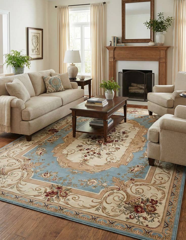 Detail image of 9' x 12' Classic Aubusson Rug